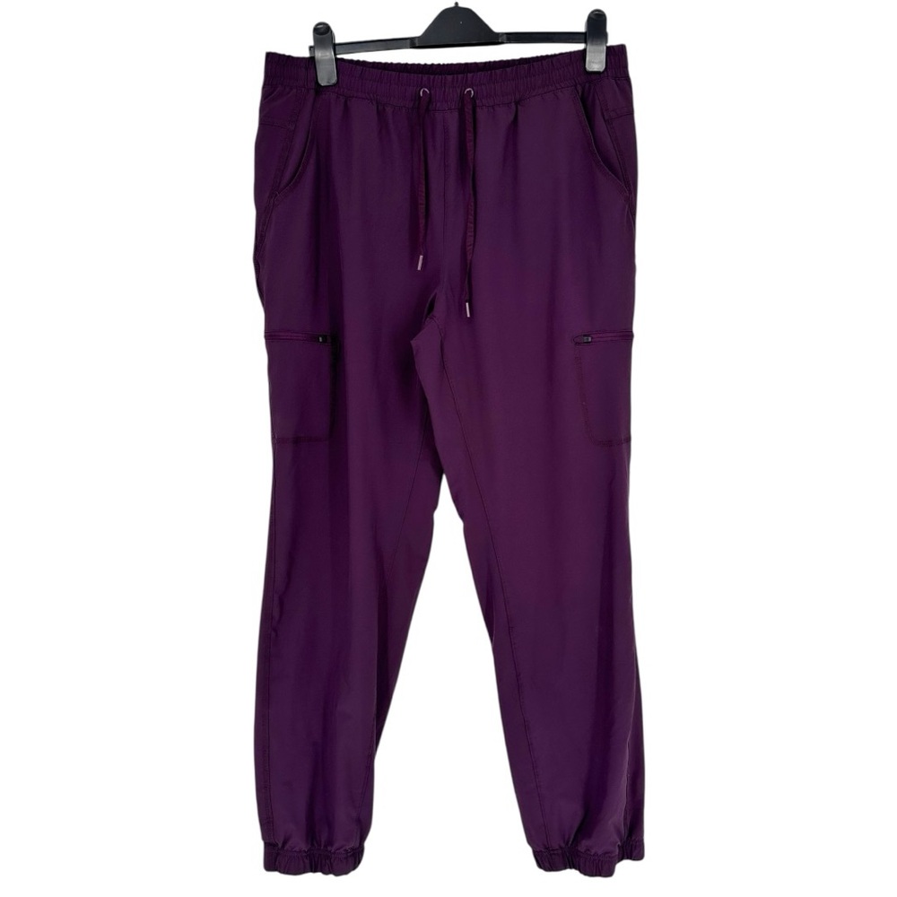 Eddie Bauer Women's Fleece Lined Pants Purple size 14 Pockets Elastic Waist